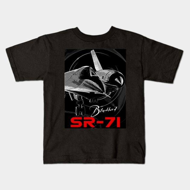 SR-71 Blackbird Us Air Force Aircraft Kids T-Shirt by aeroloversclothing